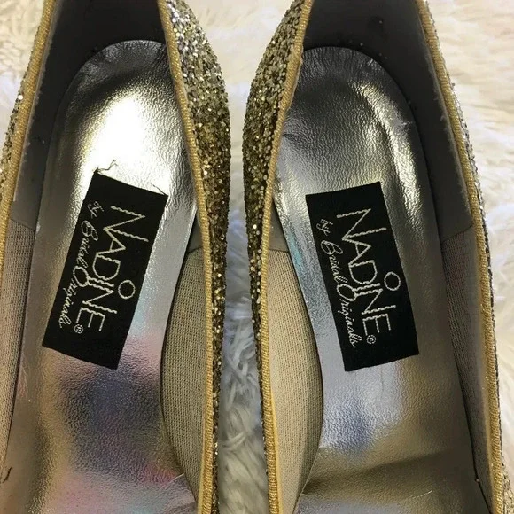 Gold Glitter Heels - Picture 4 of 9